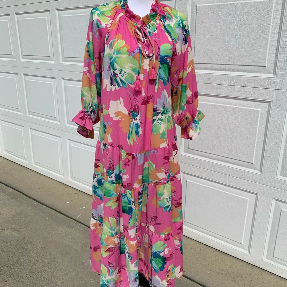 Floral Multicolor Maxi Dress - Picture 3 of 11